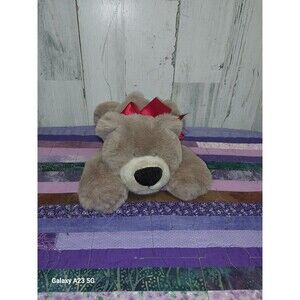 Aurora Bradley Soft Plush Bear 9" Red Bow